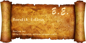Bendik Edina névjegykártya